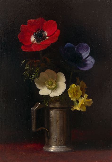 Jan Eversen Paintings For Sale Still Life With Anemones And Primula