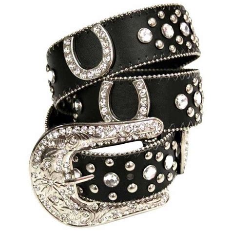 Black Horse Shoe Rhinestone Western Stud Belt 30 Liked On Polyvore