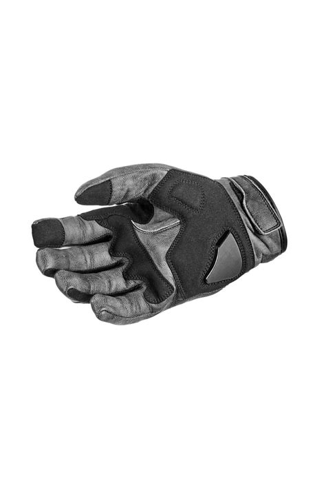 Onyx Grey Leather Motorcycle Gloves Pando Moto