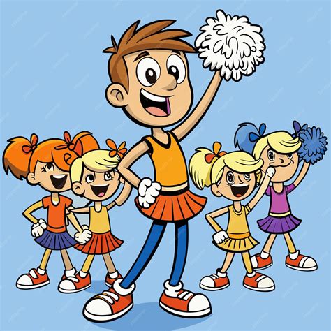 Smiling Cartoon Cheer Squad Leader Avatar | Premium AI-generated vector