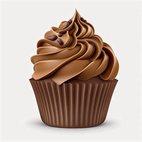 Premium Photo A Cupcake With Chocolate Frosting And Chocolate Icing