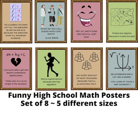 High School Math Posters High School Math Classroom Decor Etsy