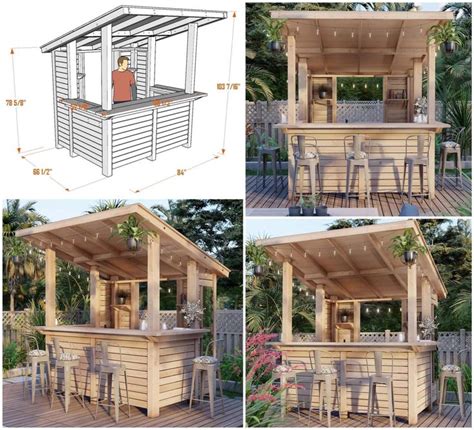 Wooden Pallet Outdoor Bar Plans With Stools