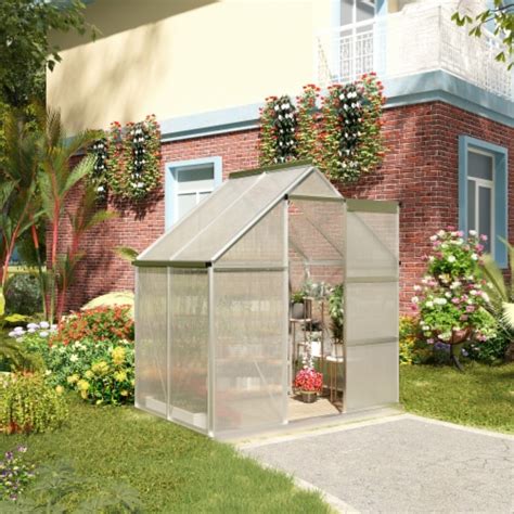 6 X 4 Outdoor Walk In Polycarbonate Greenhouse Kit Sliding Door Vent Garden 1 Unit Kroger