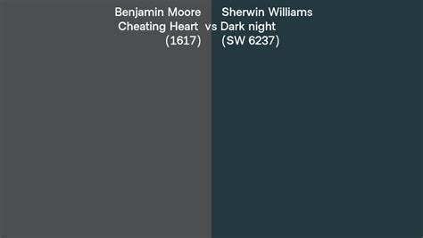 Benjamin Moore Cheating Heart 1617 Vs Sherwin Williams Dark Night SW