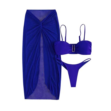 UTSJKR Women S 3 Piece Bikini Set Summer Fashion Swimsuit V Wired Bikini Bathing Suit With Twist