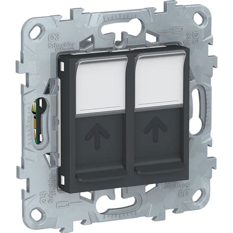 Розетка компьютерная двойная Schneider Electric Unica New RJ45 ...