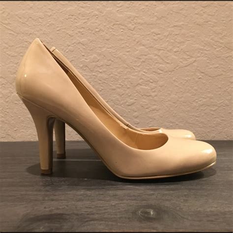 Nine West Shoes Nine West Patent Leather Nude Baby Doll Heels Poshmark