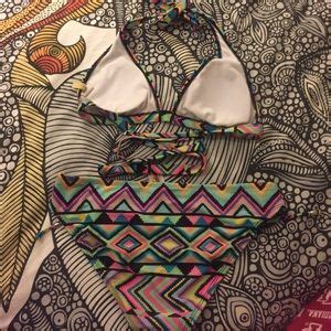 Swim Neon Tribal Bikini Set Poshmark