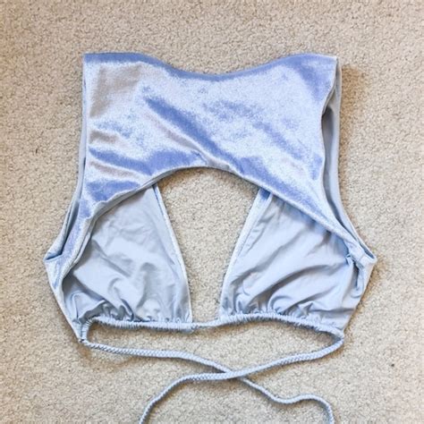 Frankie S Bikinis Swim Frankies Bikinis Cloud Blue Velvet Bikini