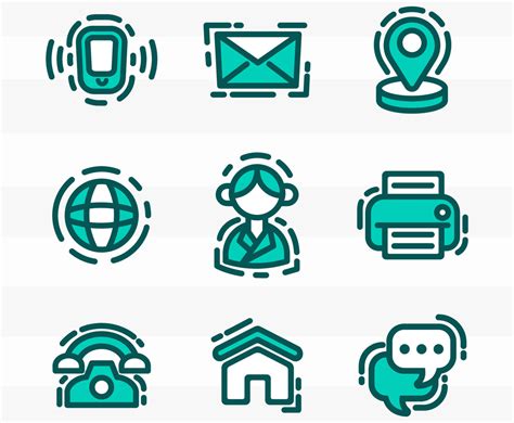 outline icons  business card contact vector art graphics