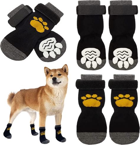 Ewolee Pcs Chaussettes Antid Rapantes Pour Chien Chaussettes