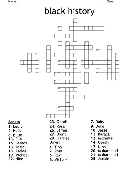 Black History Month Musicians Word Search WordMint