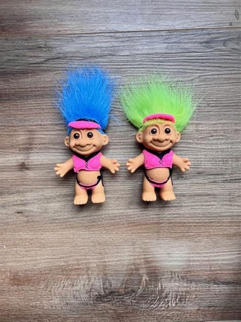 Vintage Russ Berrie Bikini Beach Bay Girl Troll Doll W Visor Etsy