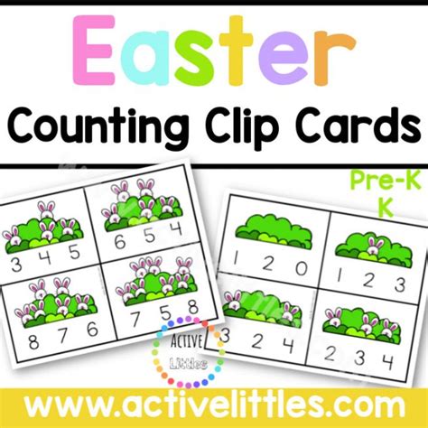 Easter Counting Clip Cards Printable Active Littles