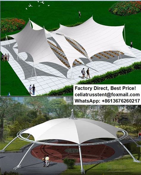 Landscape PVDF Architecture Tensile Membrane Structure Shade Tent