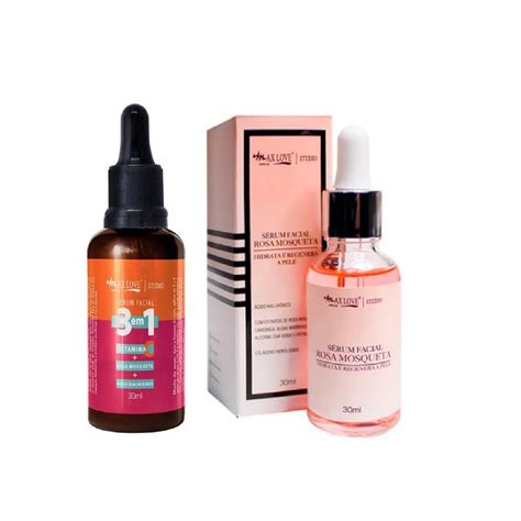 Kit Serum Facial 3 Em 1 Rosa Mosqueta Max Love No Shoptime