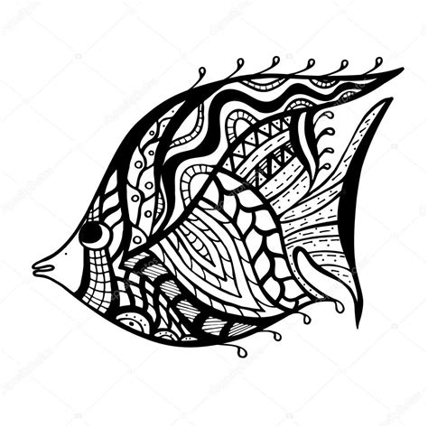 Zentangle Stylized Fish Frescomovie