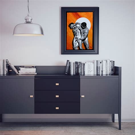 Colorful Male Body Art Nude Male Poster As Digital Wall Art Etsy