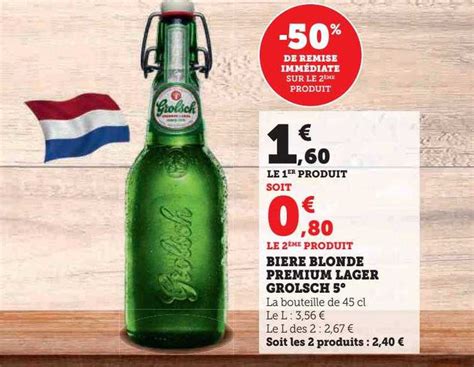 Promo Bi Re Blonde Premium Lager Grolsch Chez Hyper U Icatalogue Fr