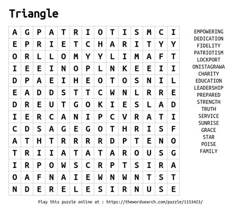 Triangle Word Search