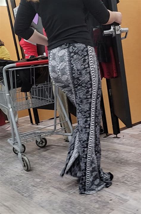 Innocent Brunette Trying On Pattern Yogas Spandex Leggings Yoga Pants Forum