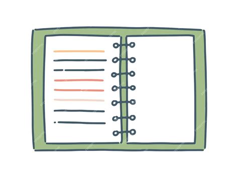 Cahier De Dessin Animé Avec Illustration Plate De Vecteur En Spirale