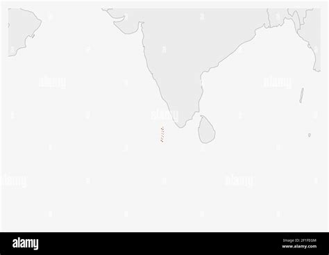 Mapa De Maldivas Resaltado En Los Colores De La Bandera De Maldivas