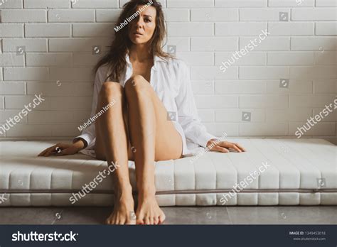 Sad Depressed Caucasian Lady Semi Nude Stock Photo Shutterstock