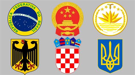 Coats Of Arms Emblem Of Different Countries Part 1 Youtube