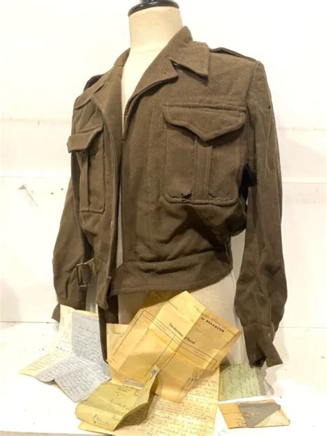 Ancienne Veste Vareuse Militaire Fran Aise Ww Avec Correspondance Et