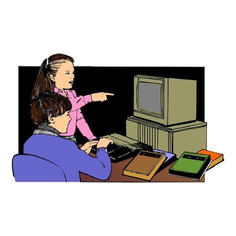 Premium Vector | Kids and computer