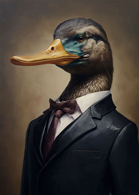 Duck In A Suit Poster Picture Metal Print Paint By Kyzart Displate