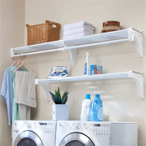 Reviews For Ez Shelf Expandable Laundry Room Shelves With Closet Rod