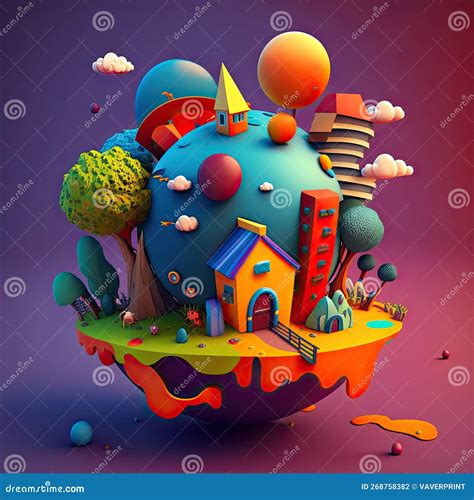 The Magic Of A Colorful Cartoon World Stock Photo Image Of Explore