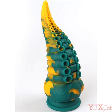 Dildo Anale Tentacolo Di Piovra Gigante In Silicone X Cm Giallo E Verde