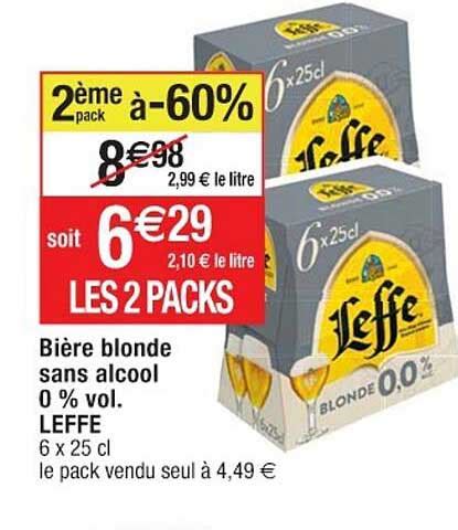 Promo Bi Re Blonde Sans Alcool Vol Leffe Chez Cora Icatalogue Fr