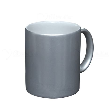 Caneca De Cerâmica Prata Para Sublimação