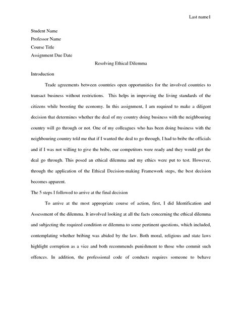 SOLUTION: Resolving Ethical Dilemma - Studypool 