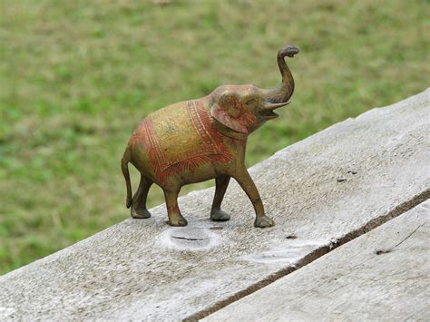 Vintage Asian Elephant, Ornate Brass Figurine, Carved & Hammered Metal ...