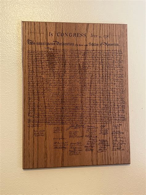 Declaration of Independence Engraved Sign - Etsy