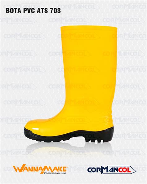 Bota PVC Ats 703 Amarilla Con Puntera 3025 Cormancol