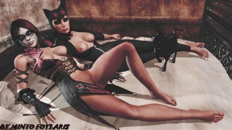 Harley Quinn And Catwoman Feet Nipples Vagina Lips Pussy Tits