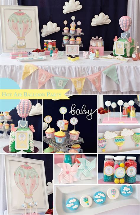 Kara S Party Ideas Hot Air Balloon Themed Baby Shower Kara S Party Ideas