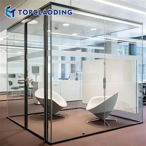 Double Glazing Soundproof Clear Office Space Divider Cubicles Screen