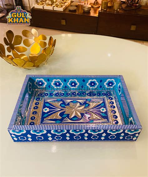 Buy Chamakpatti Tray Blue Pottery Mini In Pakistan Gul Khan