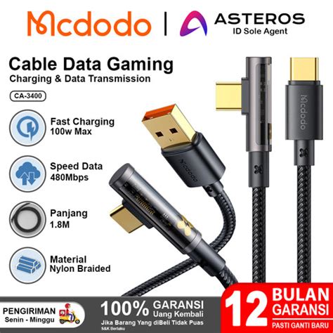 Jual MCDODO Kabel Data Gaming USB Type C Dan Type To Type C Fast