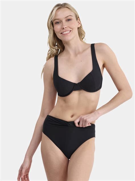 Time And Tru Women S And Women S Plus Underwire Bra Bikini Top Sizes S X Walmart