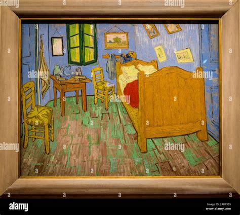 Vincent van Gogh painting The Bedroom, 1889, The Art Institute of ...