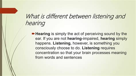 Listening Vs Hearingpptx Ppt